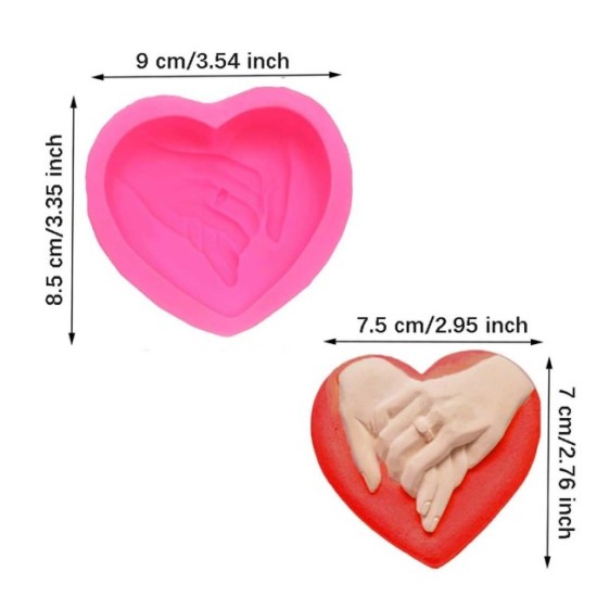 Silikon Qəlib Sevgi Əli Üzüklü Şam Qəlibi S15-5 Silikon Qəlib Sevgi Əli Üzüklü Şam Qəlibi S15-5