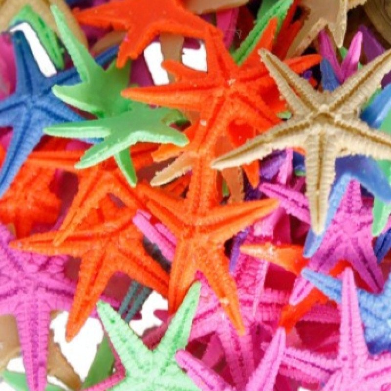 Dəniz Ulduzu Polyester Qarışıq Rəng 0.5 - 1.5 SM 100 Ədəd