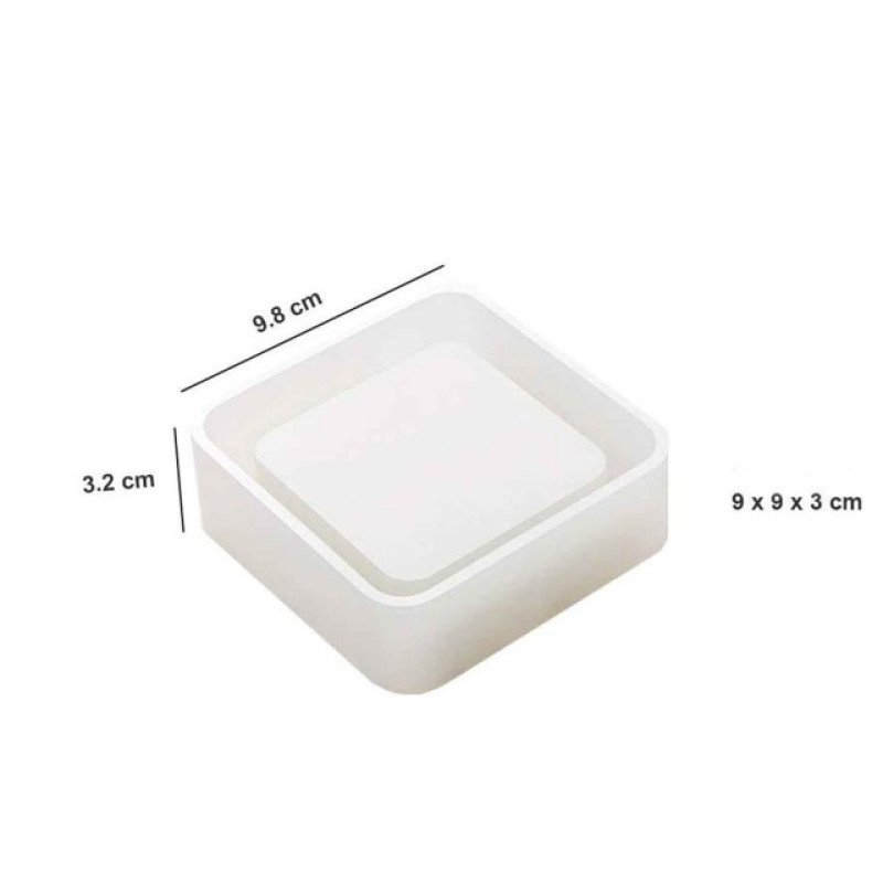 Epoksi Silikon Qəlib Külqabı Qəlibi Kvadrat 9.8X3.2 CM