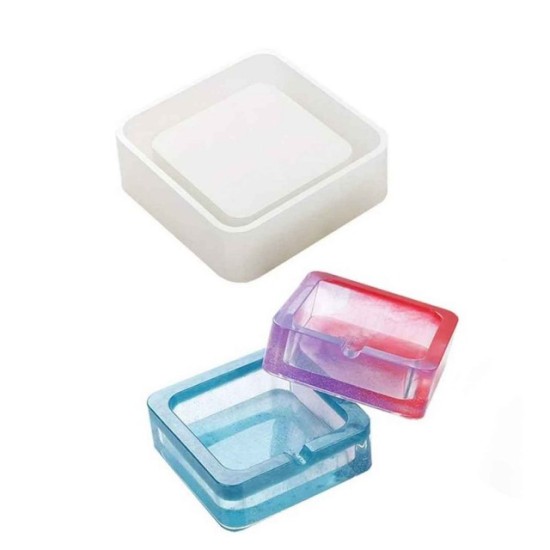 Epoksi Silikon Qəlib Külqabı Qəlibi Kvadrat 9.8X3.2 CM