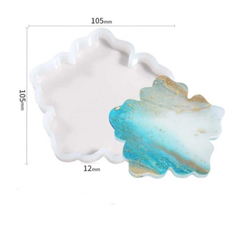 Epoksi Silikon Qəlib Yarpaq Stəkan Altlığı 10 CM