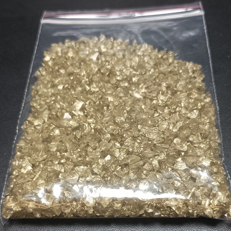 Dekorativ kristal Şüşə qırığı Qızılı rəng 100 qram 