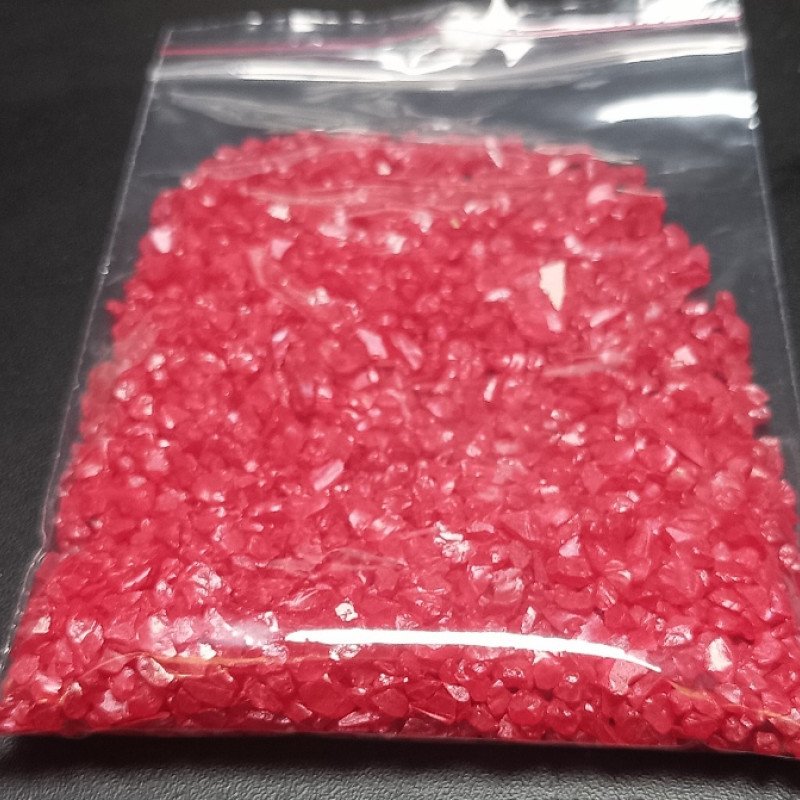 Dekorativ kristal Şüşə qırığı Qırmızı rəng 100 qram