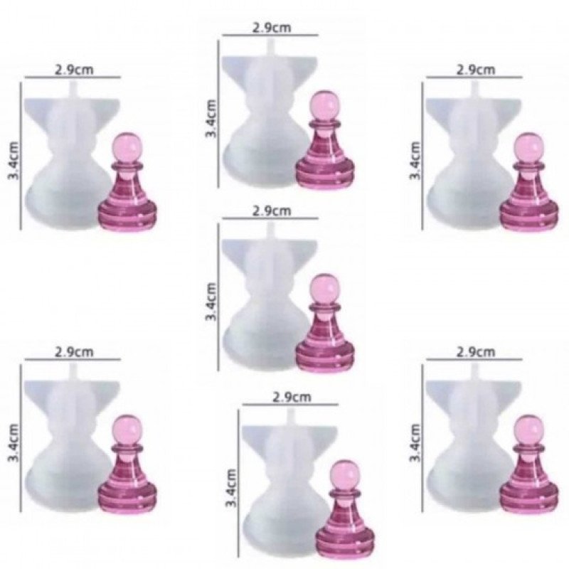 Epoksi Silikon Qəlib 3D Şahmat Daşları Piyada 1 ədəd