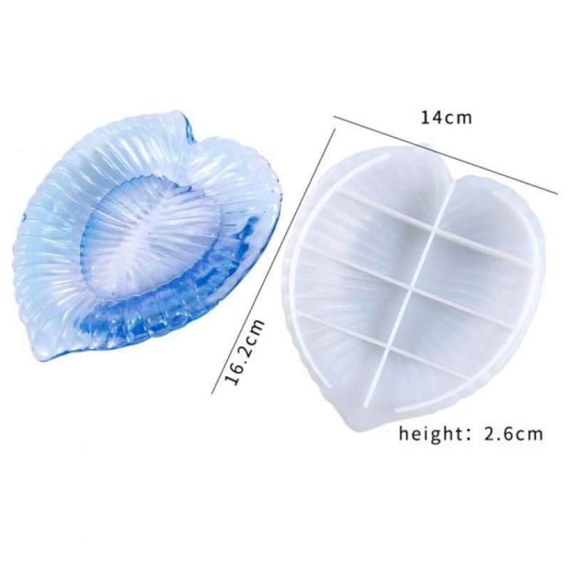 Epoksi Silikon Qəlib Ürək Modeli Boşqab Qəlibi 14X16.2 CM