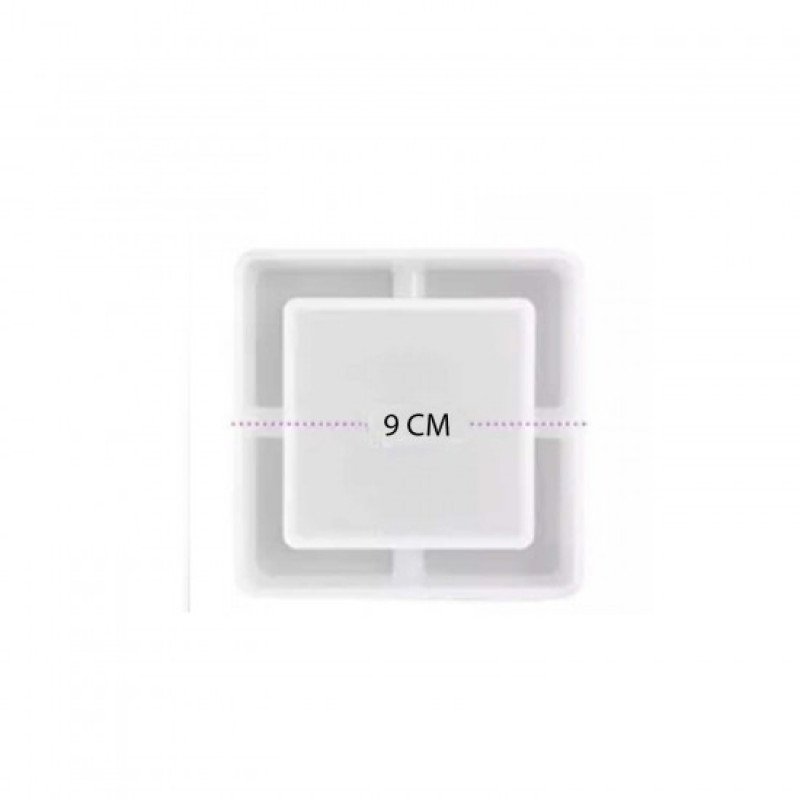 Epoksi Silikon Qəlib Külqabı Qəlibi Kvadrat Model 9X9 CM