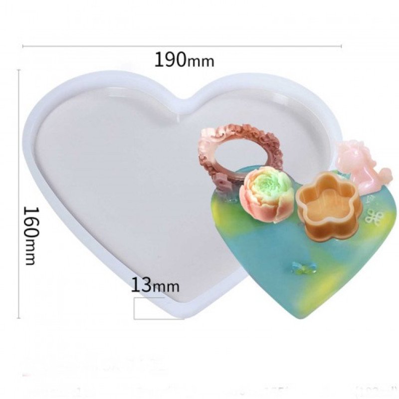 Epoksi Silikon Qəlib Ürək  Qəlibi 16X19 CM