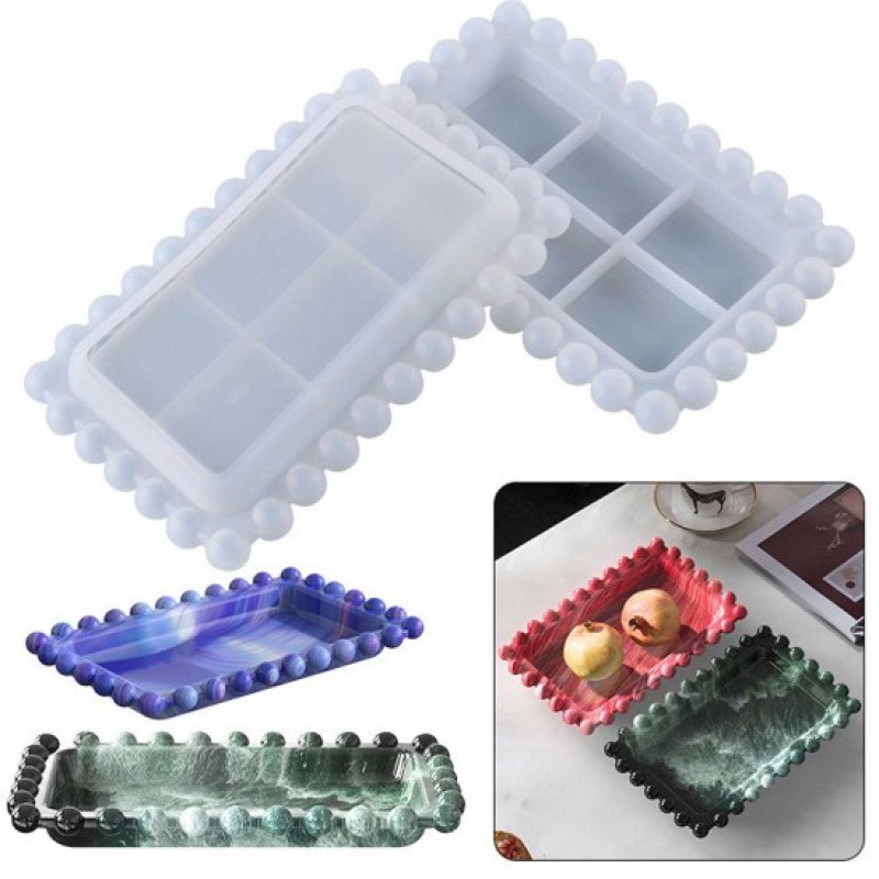 Epoksi Silikon Qəlib Kənarları Naxışlı Kiçik Padnus  Modeli 16.3CM