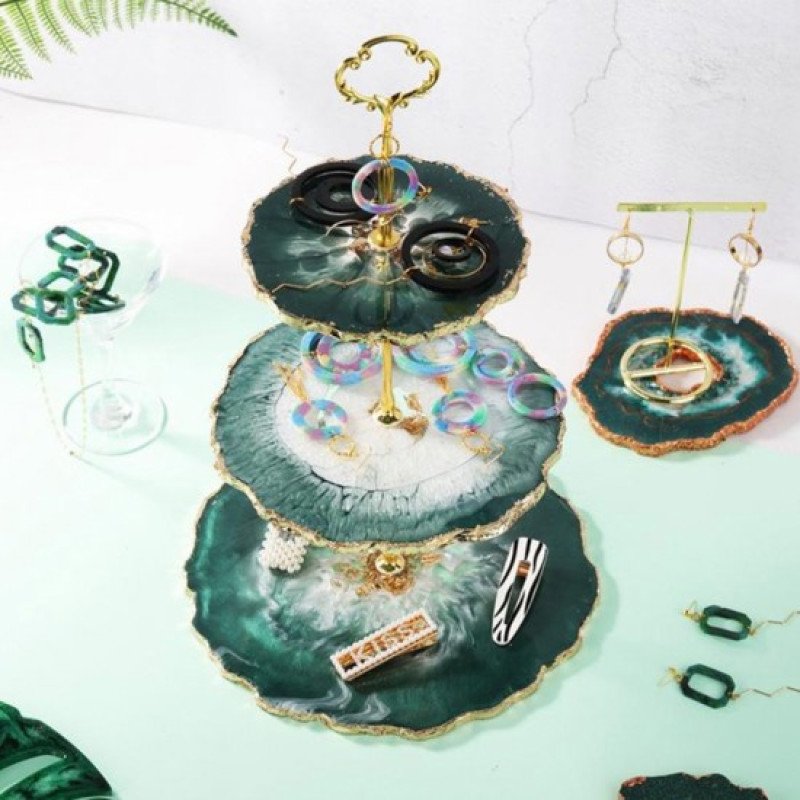 Epoksi Silikon Qəlib 3 Mərtəbəli Çərəzlik Qəlibi Dairə Dalğalı