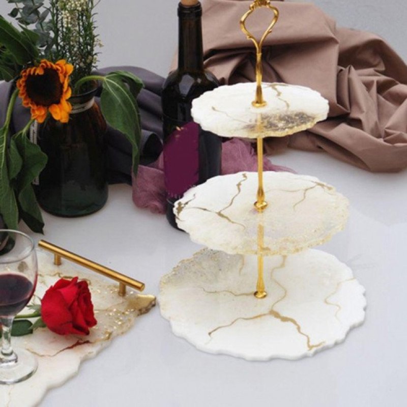 Epoksi Silikon Qəlib 3 Mərtəbəli Çərəzlik Qəlibi Dairə Dalğalı