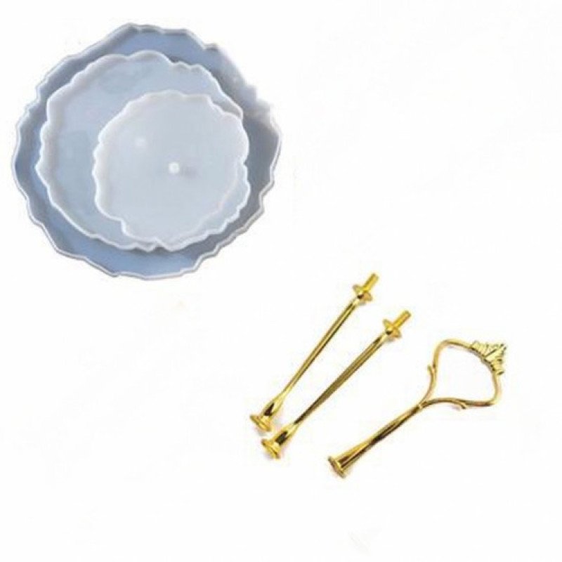 Epoksi Silikon Qəlib 3 Mərtəbəli Çərəzlik Qəlibi Dairə Dalğalı