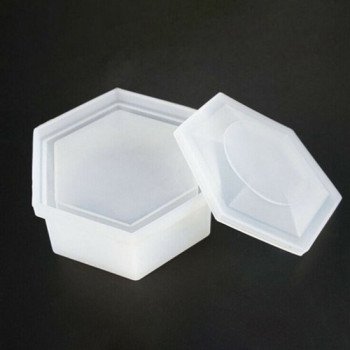 Epoksi Silikon Qəlib Altıbucaqlı Saxlama Qutu Qəlibi 8.8CM