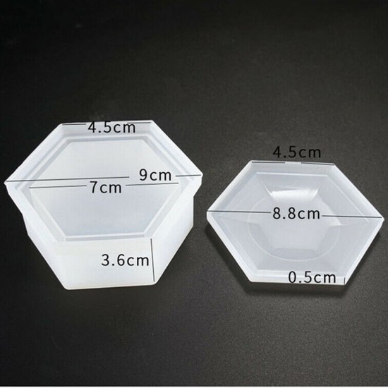 Epoksi Silikon Qəlib Altıbucaqlı Saxlama Qutu Qəlibi 8.8CM Epoksi Silikon Qəlib Altıbucaqlı Saxlama Qutu Qəlibi 8.8CM