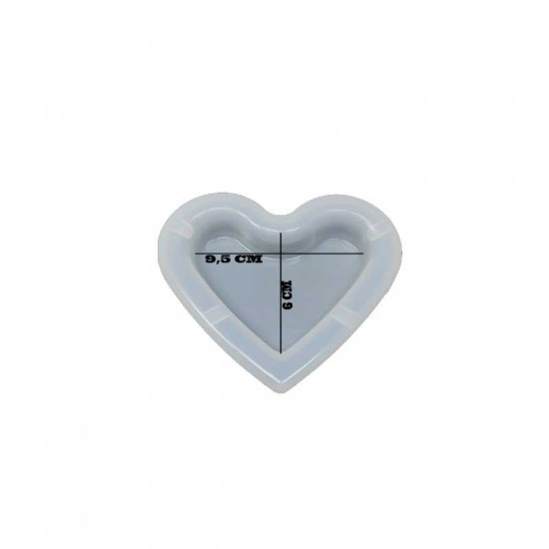 Epoksi Silikon Qəlib Külqabı Qəlibi Ürək Modeli 9.5 CM