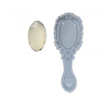Epoksi Silikon Qəlib Naxışlı Güzgü Qəlibi Və 1 Güzgü 16,5 CM