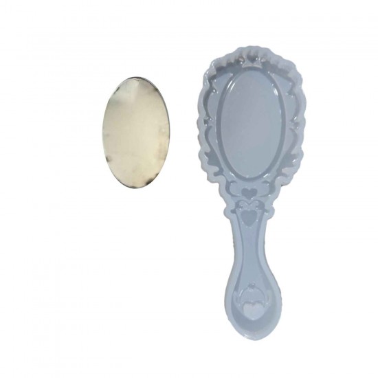 Epoksi Silikon Qəlib Naxışlı Güzgü Qəlibi Və 1 Güzgü 16,5 CM Epoksi Silikon Qəlib Naxışlı Güzgü Qəlibi Və 1 Güzgü 16,5 CM