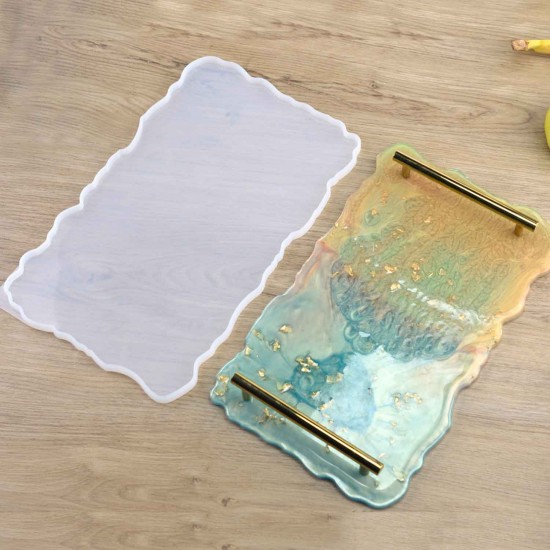 Epoksi Silikon Qəlib Dalğalı Padnus (Tepsi) qəlib Düzbucaqlı 21.7X35.7 CM Epoksi Silikon Qəlib Dalğalı Padnus (Tepsi) qəlib Düzbucaqlı 21.7X35.7 CM
