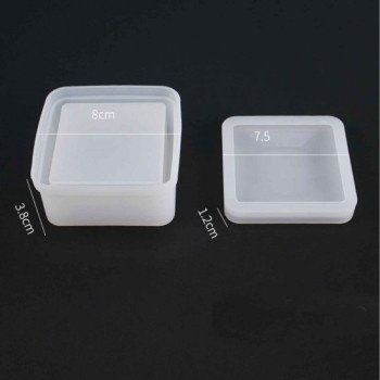 Epoksi Silikon Qəlib Kvadrat Saxlama Qutusu 8X8CM