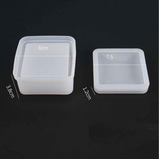 Epoksi Silikon Qəlib Kvadrat Saxlama Qutusu 8X8CM Epoksi Silikon Qəlib Kvadrat Saxlama Qutusu 8X8CM