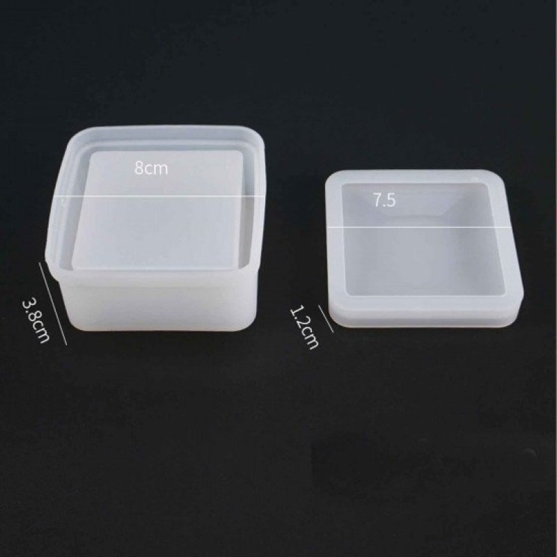 Epoksi Silikon Qəlib Kvadrat Saxlama Qutusu 8X8CM